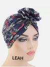 Printed stretch Head Wrap scarf-Hijab turban Hats chemo cap.