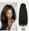 22 inches drawstring Natural looking Yaki ponytail kinky synthetic hair extension wig