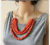 Orange Multi layered African-Nigerian Wedding beaded jewelry Necklace